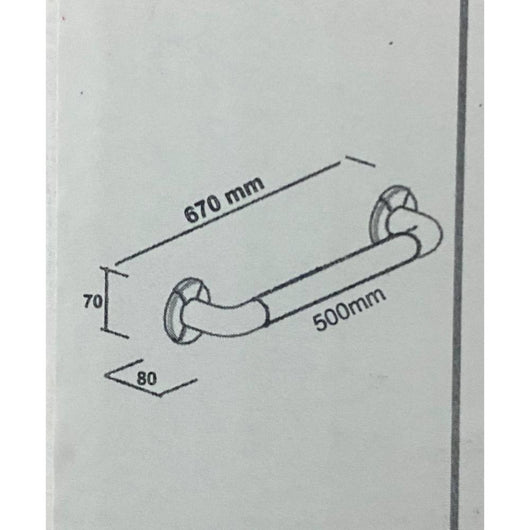 Corrimano di sicurezza per bagno 67 cm KV1101 colore bianco
