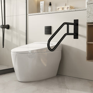 Corrimano di sicurezza a forma di U per 1-3 gradini per portico per anziani, Corrimano per gradini Nero-Utensili