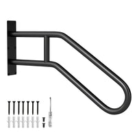 Corrimano di sicurezza a forma di U per 1-3 gradini per portico per anziani, Corrimano per gradini Nero-Utensili