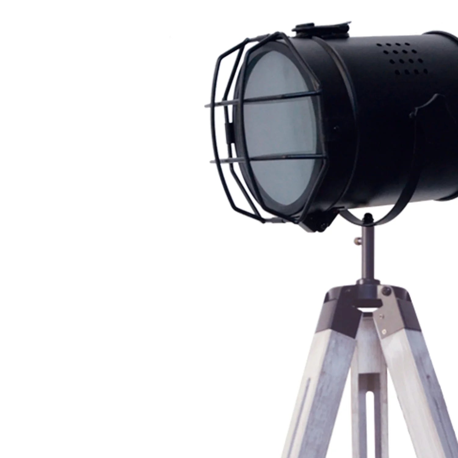 LÚZETE - COSME LAMPADA DA TERRA IN ACCIAIO ANTICATO BIANCO CON GRIGLIA