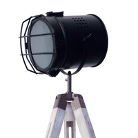 LÚZETE - COSME LAMPADA DA TERRA IN ACCIAIO ANTICATO BIANCO CON GRIGLIA