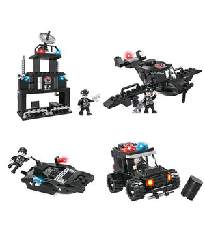 Costruzioni Per Bambini Blocks Police Caserma Di Polizia Diy 8 Set Assortiti         