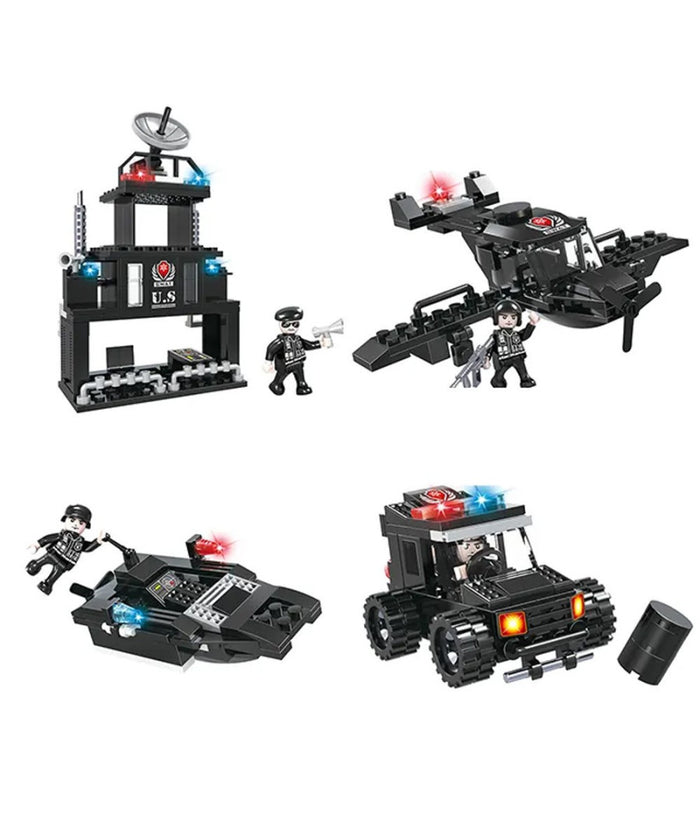 Costruzioni Per Bambini Blocks Police Caserma Di Polizia Diy 8 Set Assortiti         