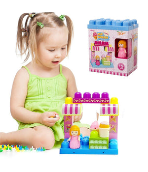 Costruzioni Giocattolo Per Bambini Gelateria 14pz Con Personaggio E Accesssori         