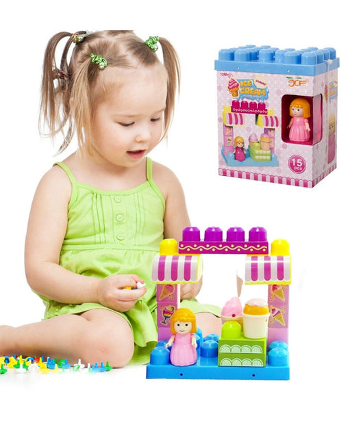 Costruzioni Giocattolo Per Bambini Gelateria 14pz Con Personaggio E Accesssori         