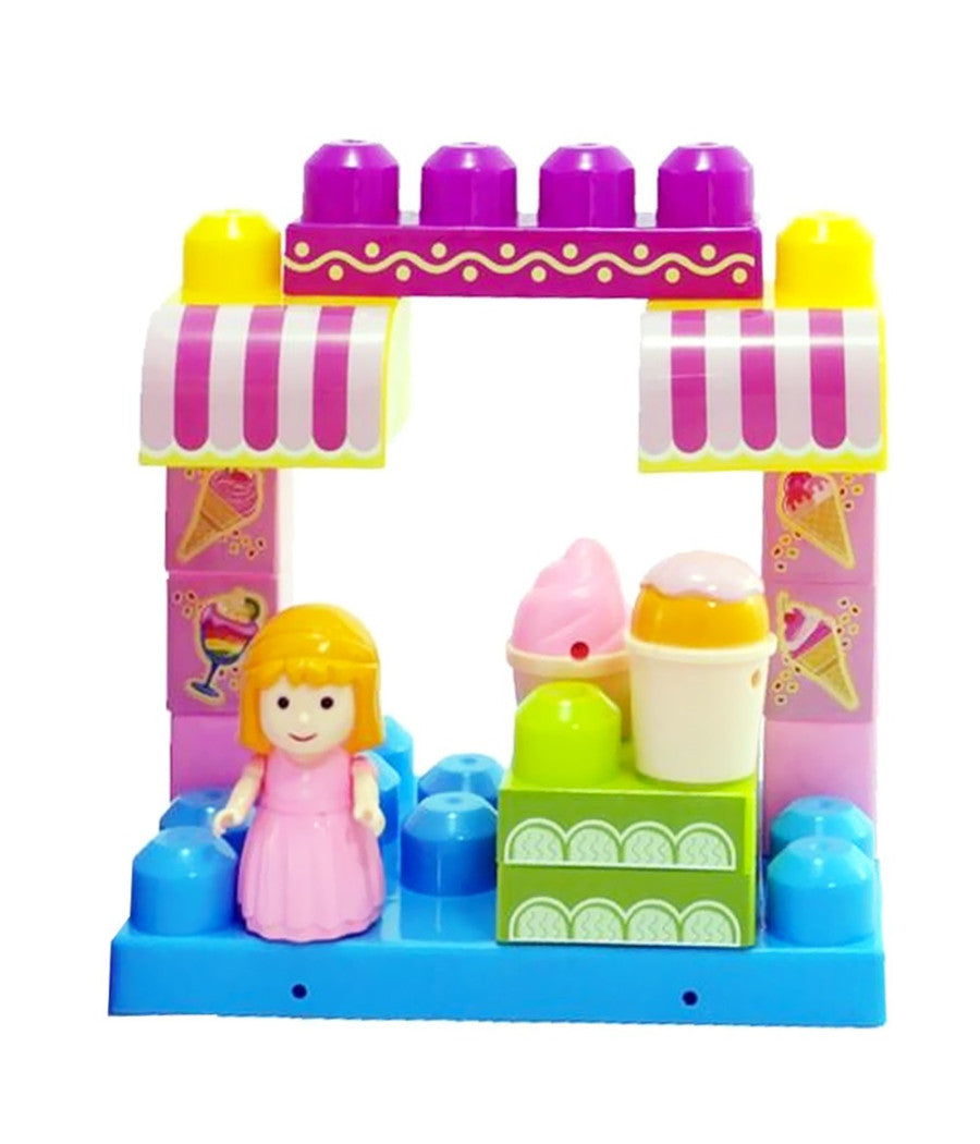 Costruzioni Giocattolo Per Bambini Gelateria 14pz Con Personaggio E Accesssori         