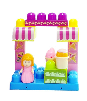 Costruzioni Giocattolo Per Bambini Gelateria 14pz Con Personaggio E Accesssori         