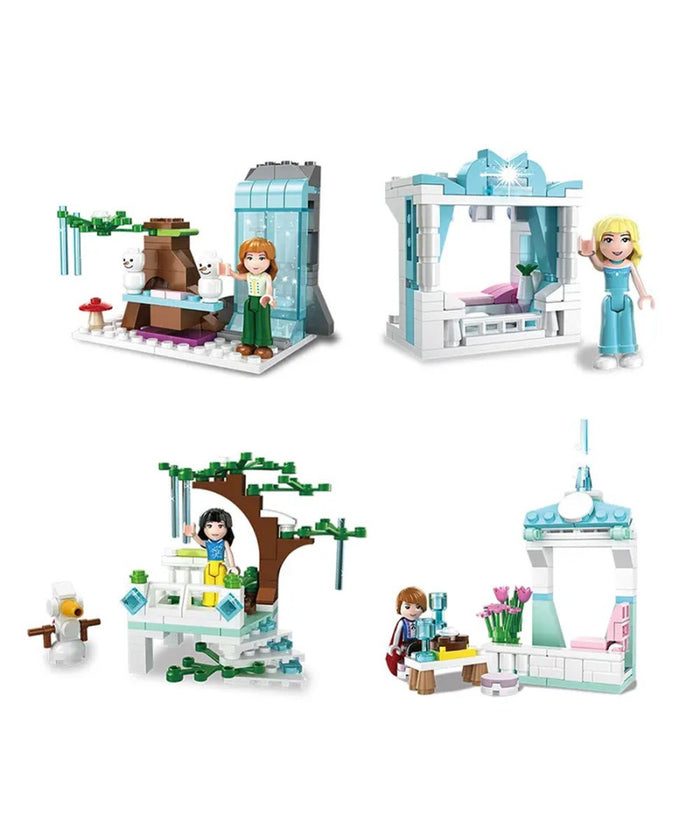 Blocks Dream Castle Costruzioni Per Bambini Diy Castello Frozen 8 Set Assortiti         