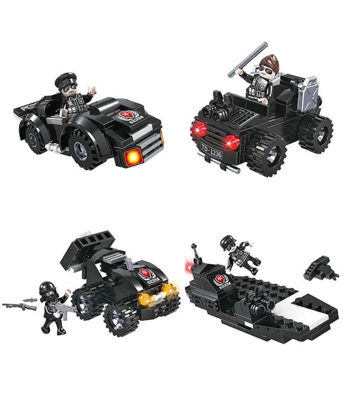 Costruzioni Per Bambini Blocks Police Caserma Di Polizia Diy 8 Set Assortiti         