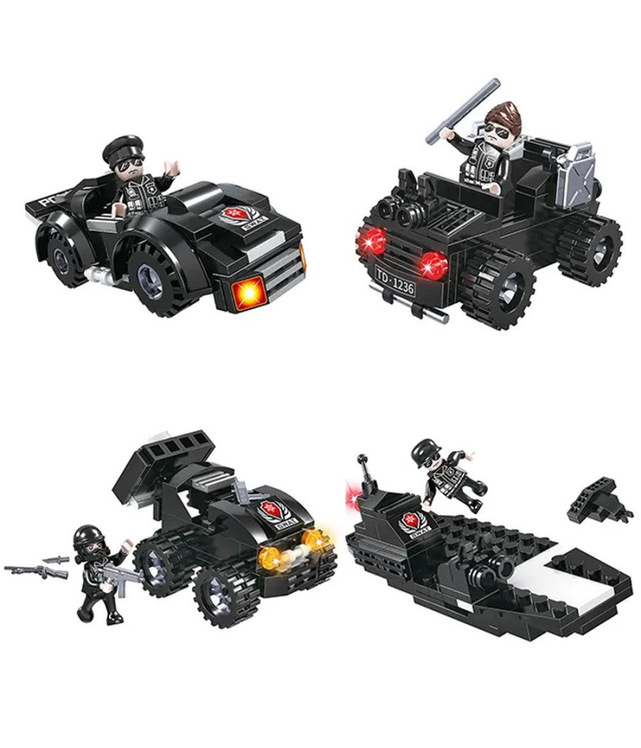 Costruzioni Per Bambini Blocks Police Caserma Di Polizia Diy 8 Set Assortiti         