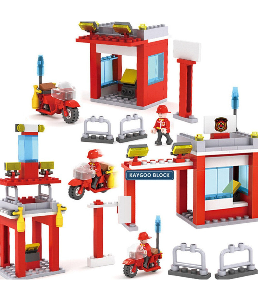 Costruzioni Per Bambini Blocks Firefighters Pompieri Diy 8 Set Assortiti         