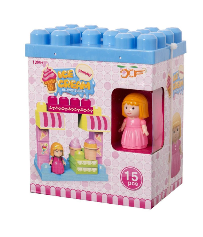 Costruzioni Giocattolo Per Bambini Gelateria 14pz Con Personaggio E Accesssori         