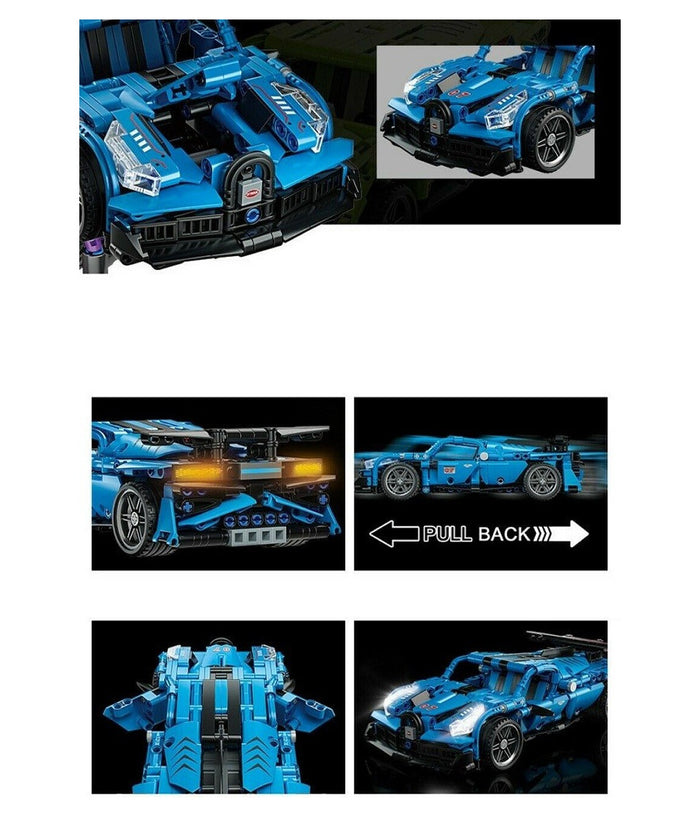 Costruzioni Mattoncini 521 + Pezzi Auto Sportiva Compatibile Q-jm802         