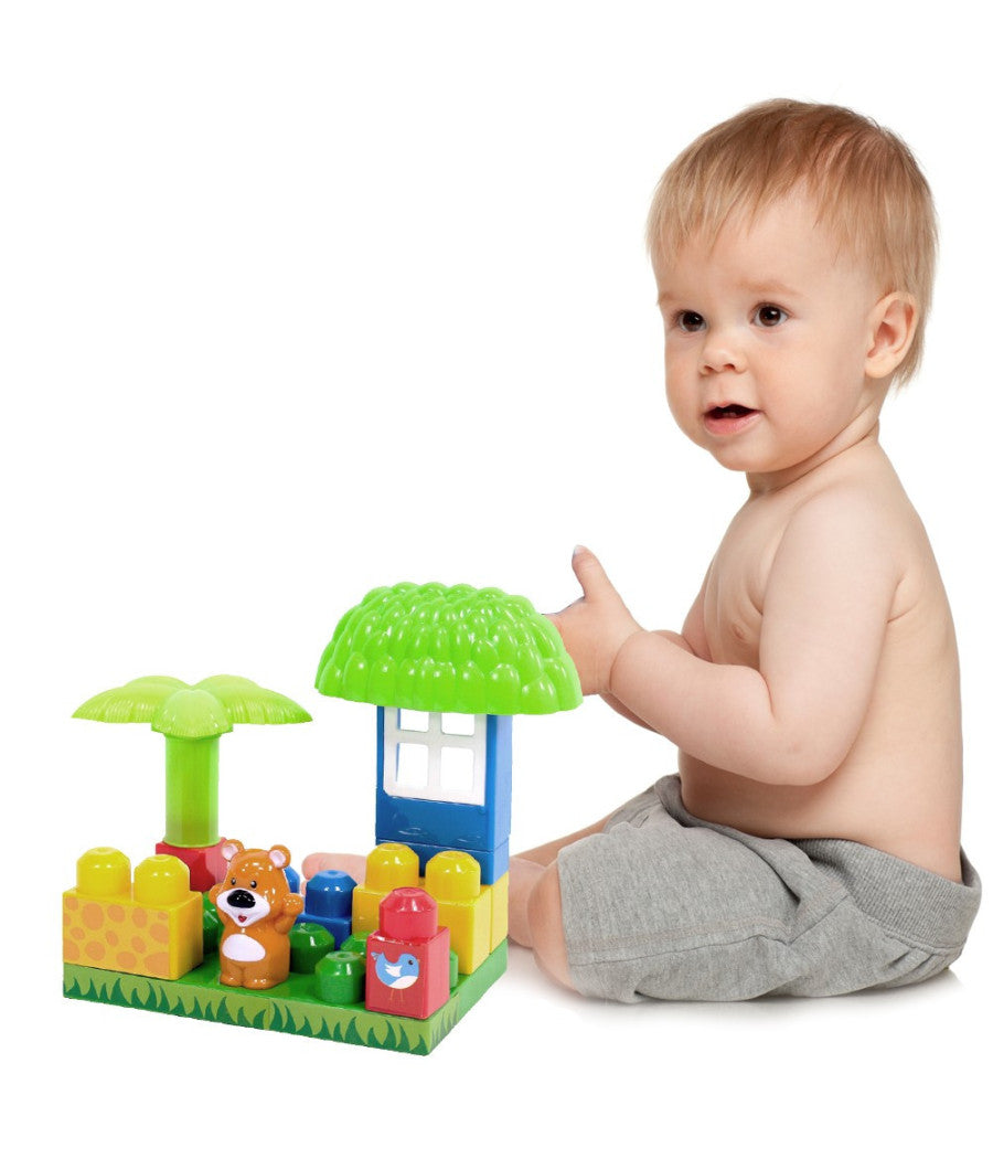 Costruzioni Per Bambini Animali Della Foresta 14pz Con Personaggio E Accesssori         