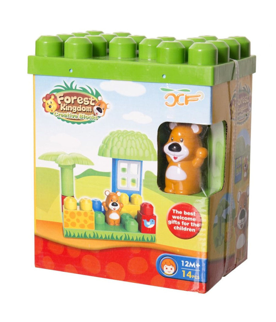 Costruzioni Per Bambini Animali Della Foresta 14pz Con Personaggio E Accesssori         