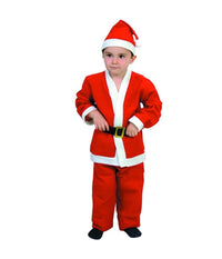Costume Bimbo Babbo Natale Tg Unica 1-3 Anni Vestito + Cappello         