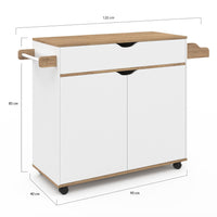 IDMarket - COSY XXL L.90 CM Aparador de cocina con cajón blanco y estantes estilo haya