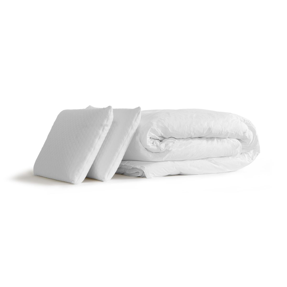 Pacchetto letto completo - Materasso 160x200cm + Box spring con doghe (kit) + 2 cuscini + Piumino - Memo Luxe