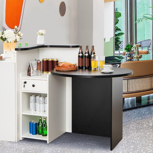 Banco reception frontale con cassetto bloccabile ripiano regolabile, Bancone per vendita al dettaglio per cassa-Scrivanie