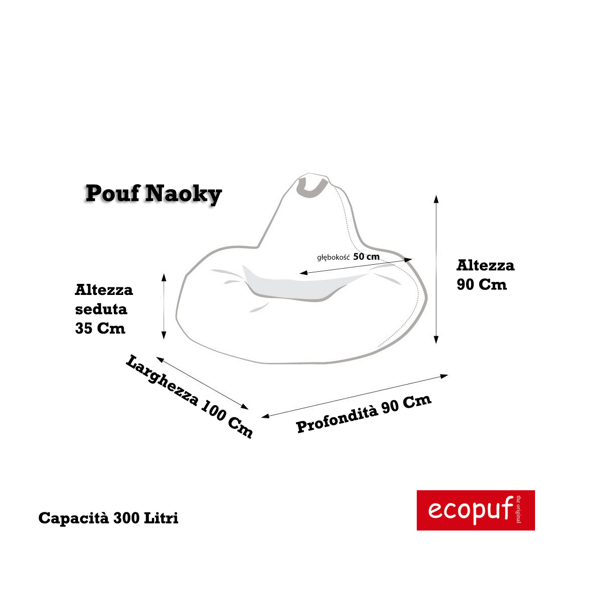 Cover poltrona pouf sacco naoki microfibra