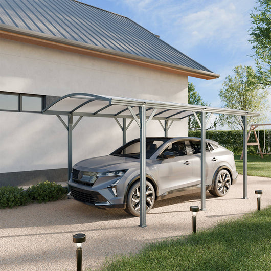 Carport in alluminio e policarbonato, 15m², antracite