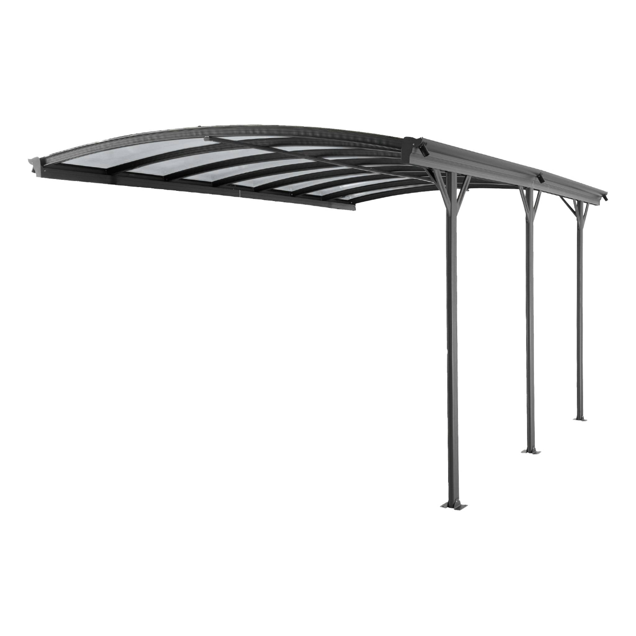 Estensione di pensilina auto in alluminio e policarbonato, 15m²,