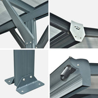 Estensione di pensilina auto in alluminio e policarbonato, 15m²,