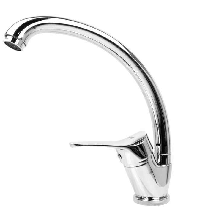 Em rubinetto miscelatore lavello cucina serie swan cromo lucido orientabile ottone