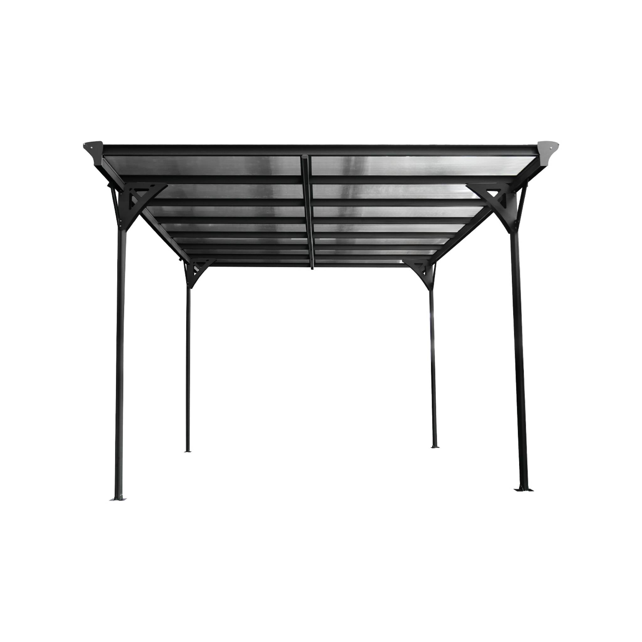 Pensilina auto in alluminio e policarbonato 15m², antracite