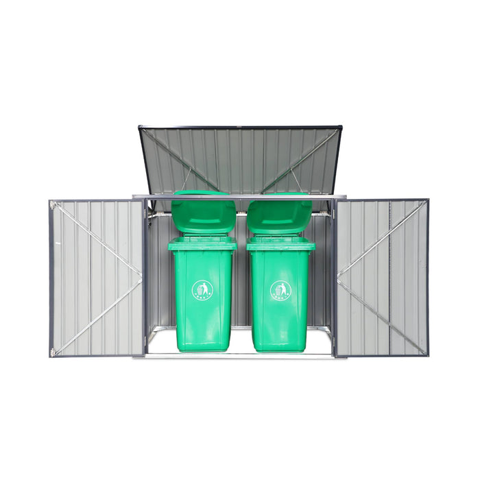 Coperchio doppio per pattumiera in acciaio zincato, 1.75m², antracite