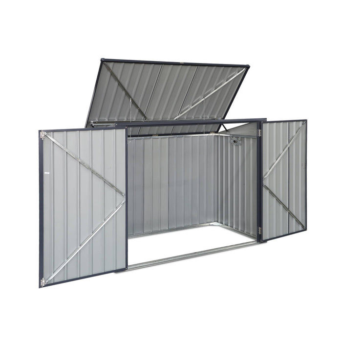 Coperchio doppio per pattumiera in acciaio zincato, 1.75m², antracite