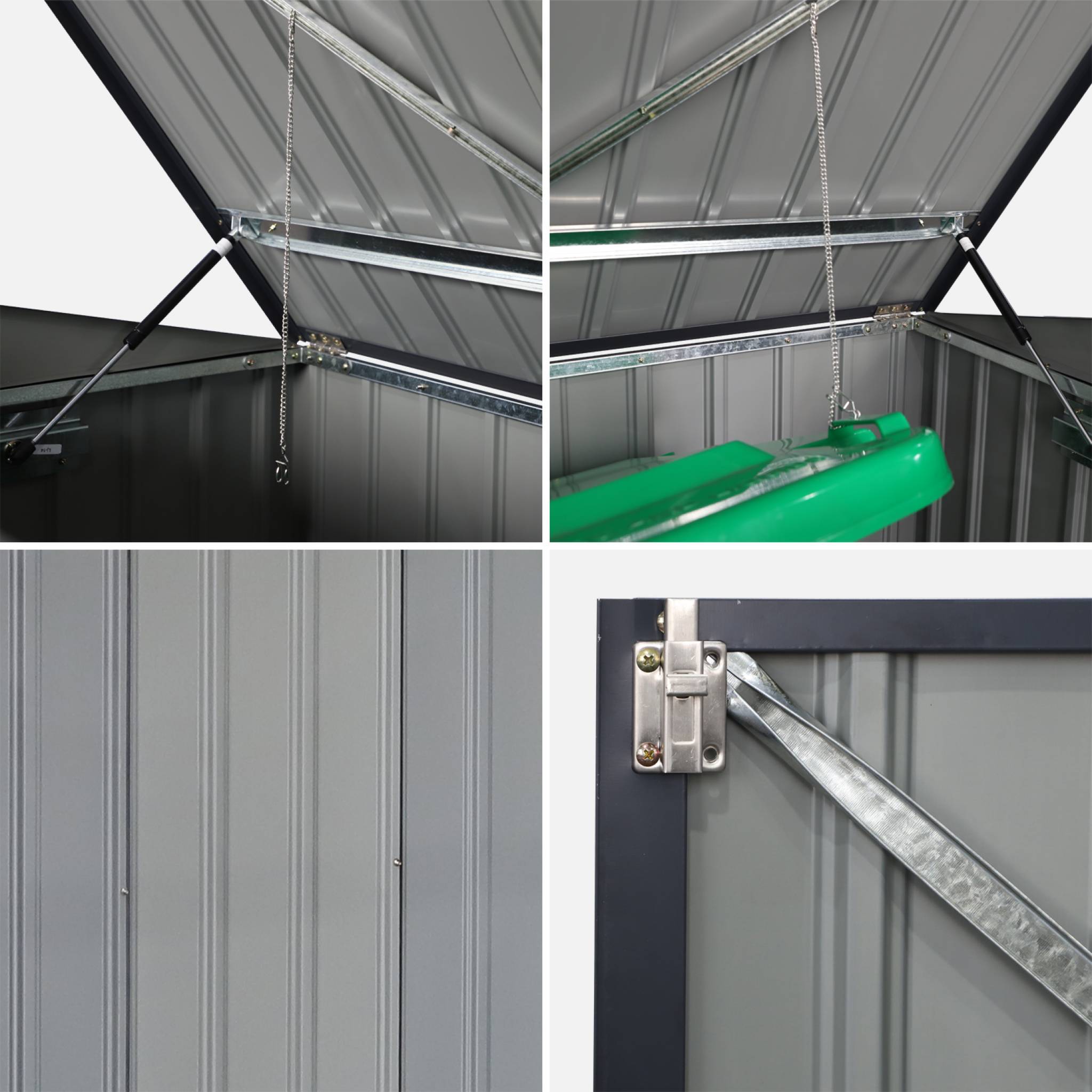 Coperchio doppio per pattumiera in acciaio zincato, 1.75m², antracite