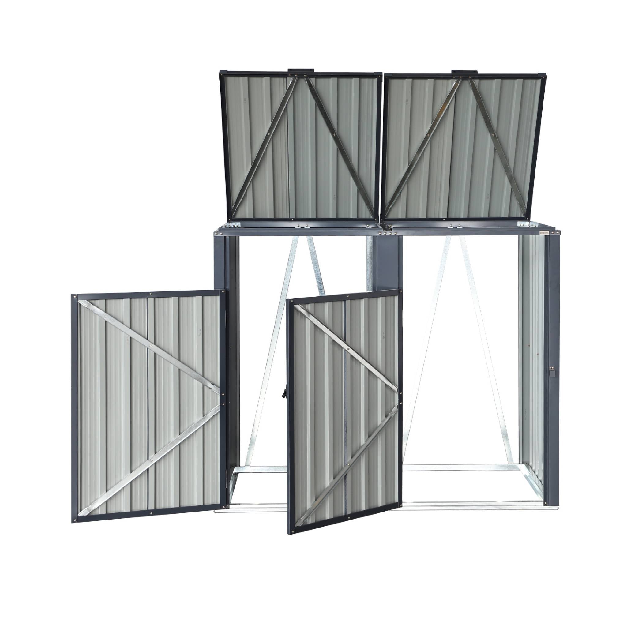 Copribidoni in acciaio zincato grigio, grigio