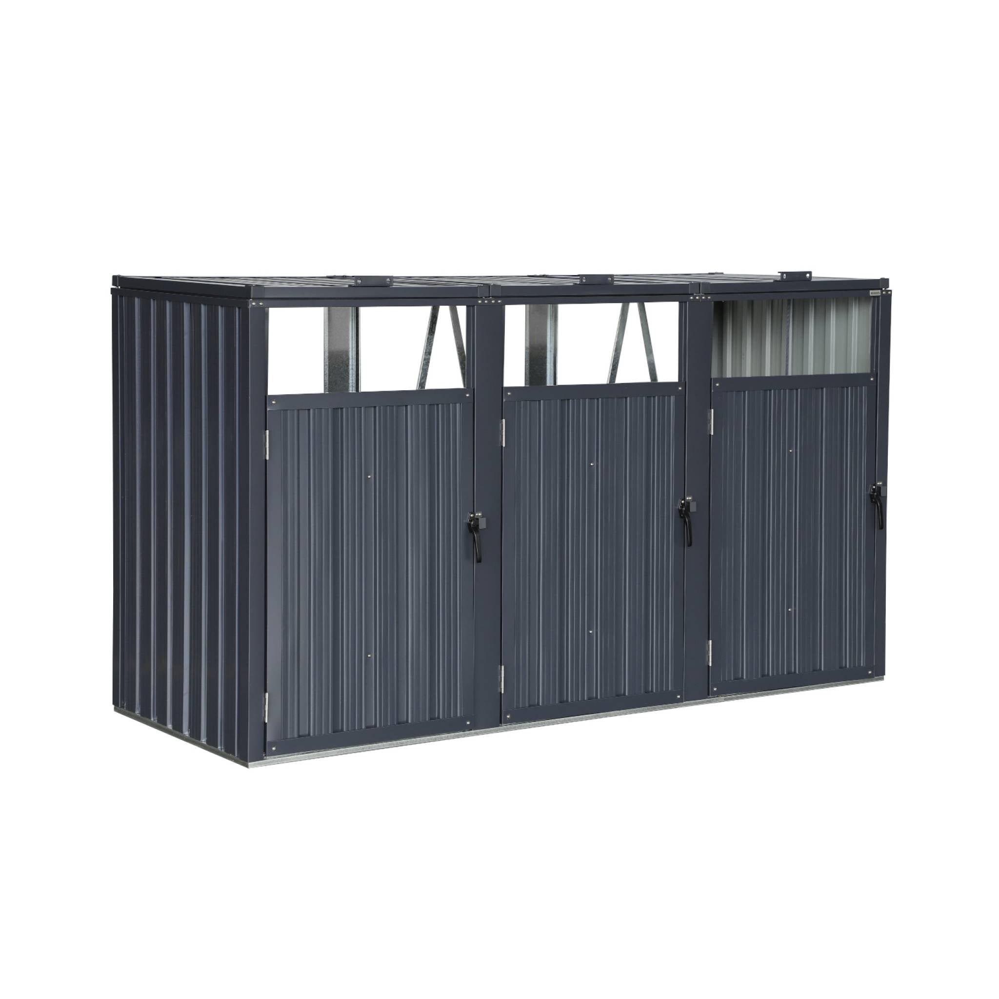 Copribidoni in acciaio zincato grigio, grigio