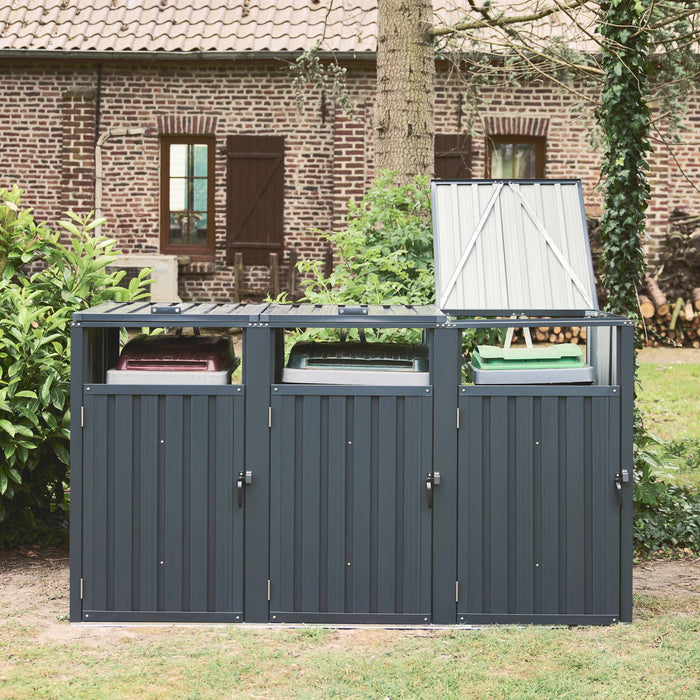 Copribidoni in acciaio zincato grigio, grigio