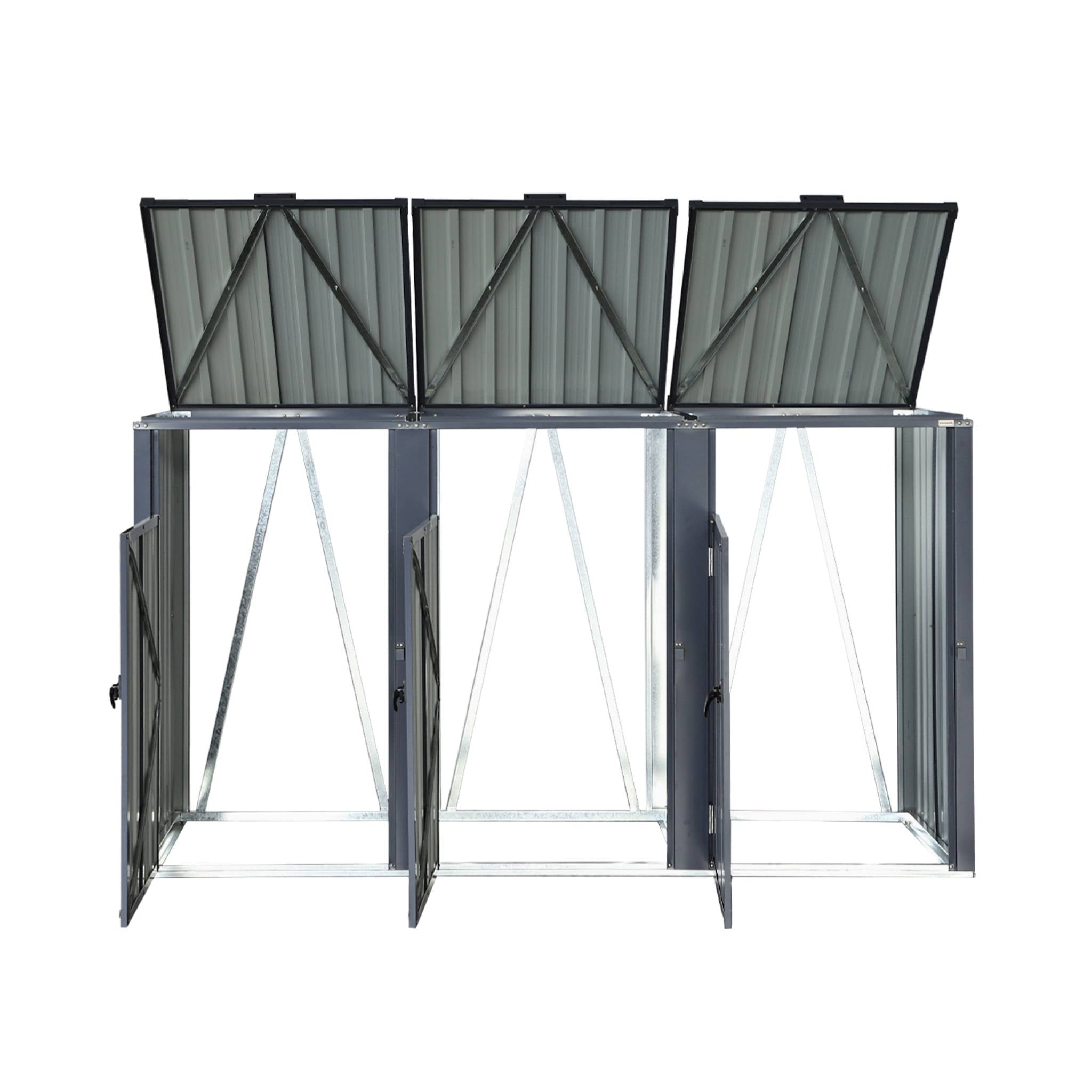 Copribidoni in acciaio zincato grigio, grigio