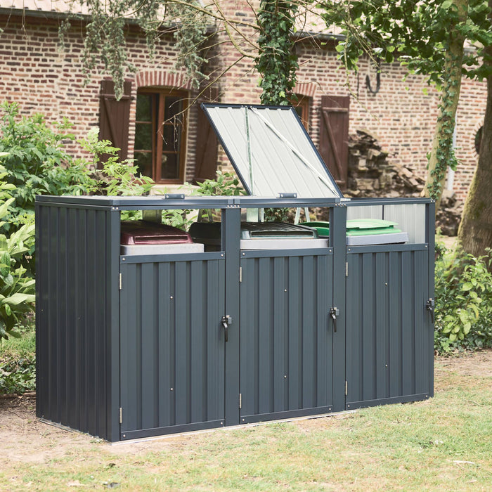 Copribidoni in acciaio zincato grigio, grigio