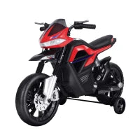 Moto Elettrica per Bambini da 6V con Rotelle, Fari e Musica, in PP e Metallo, 105x52.3x62.3 cm, Rosso
