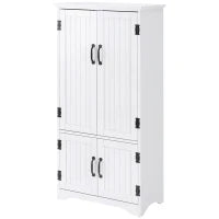 Credenza Cucina Alta con 2 armadietti 3 ripiani, Buffet contemporanea multispazio con 2 porte, in MDF, 60x30x123cm, bianco| Aosom Italy