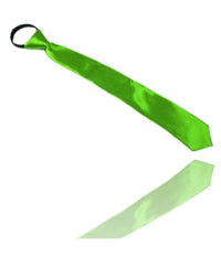 Cravatta Seta Raso Verde Chiaro Zip Cravattino Frack Papillon Sottile Uomo Donna         