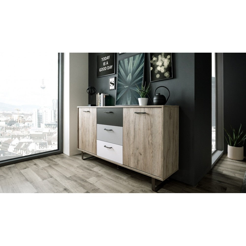 Credenza 2 ante e 3 cassetti Orlando4 colore rovere
