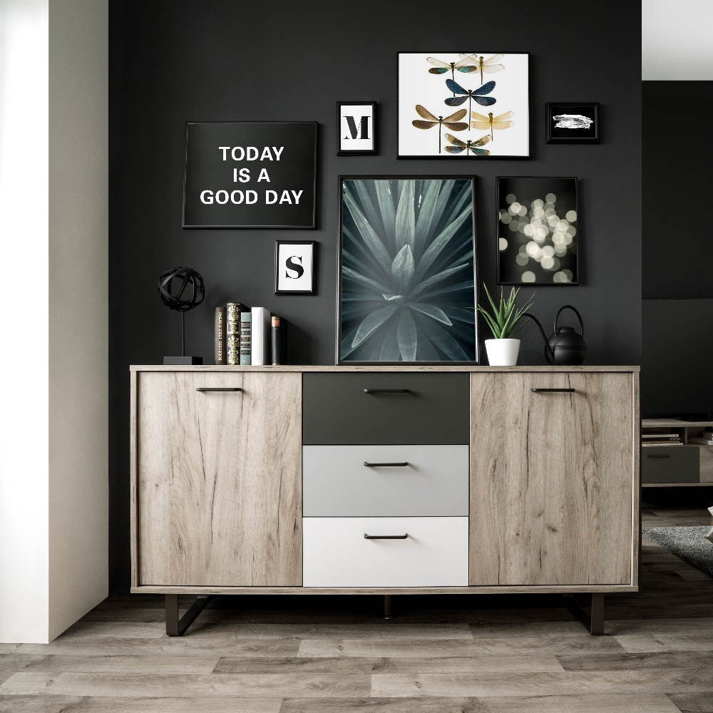 Credenza 2 ante e 3 cassetti Orlando4 colore rovere