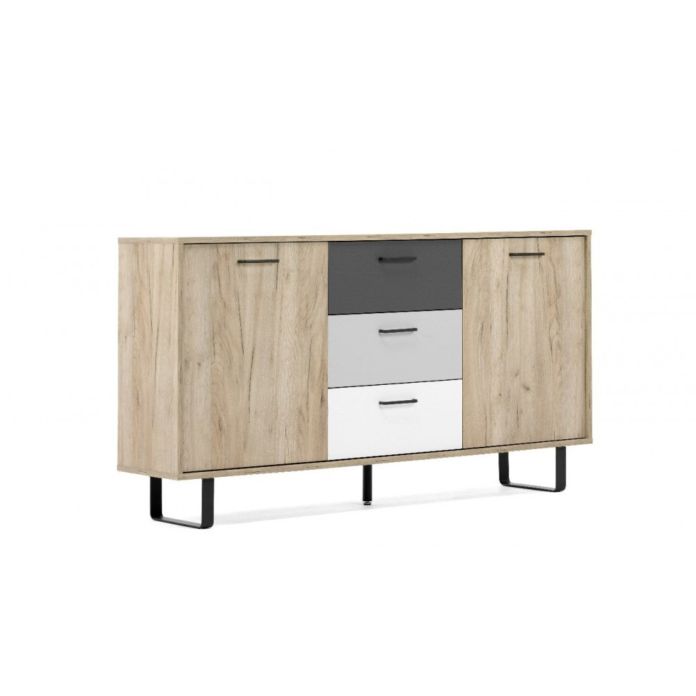 Credenza 2 ante e 3 cassetti Orlando4 colore rovere