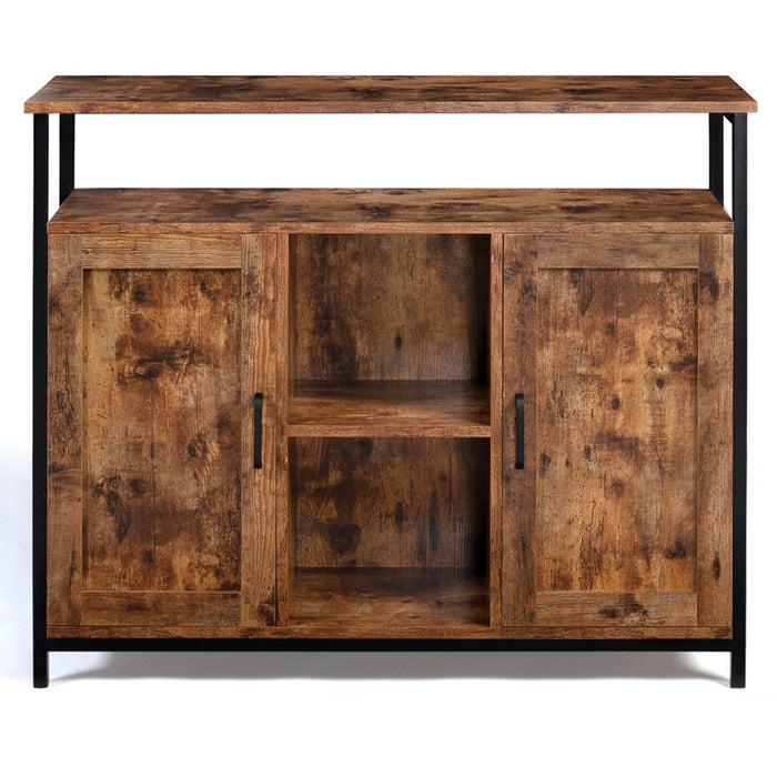 IDMarket - Credenza a 2 ante con ripiani effetto invecchiato, design industriale DAYTON