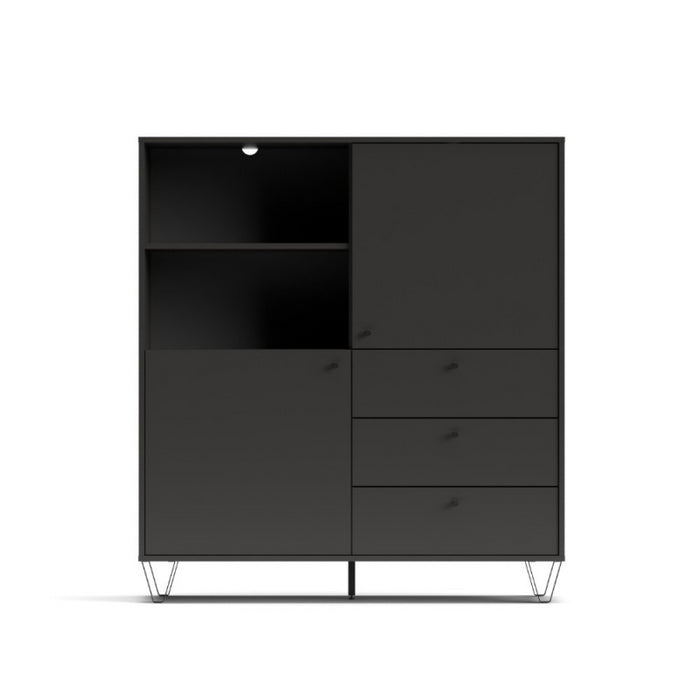Credenza Aldo 6 con 2 ante e 3 cassetti colore antracite