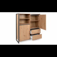 Credenza alta Denver 51 L120XP40XH140 quercia antracite