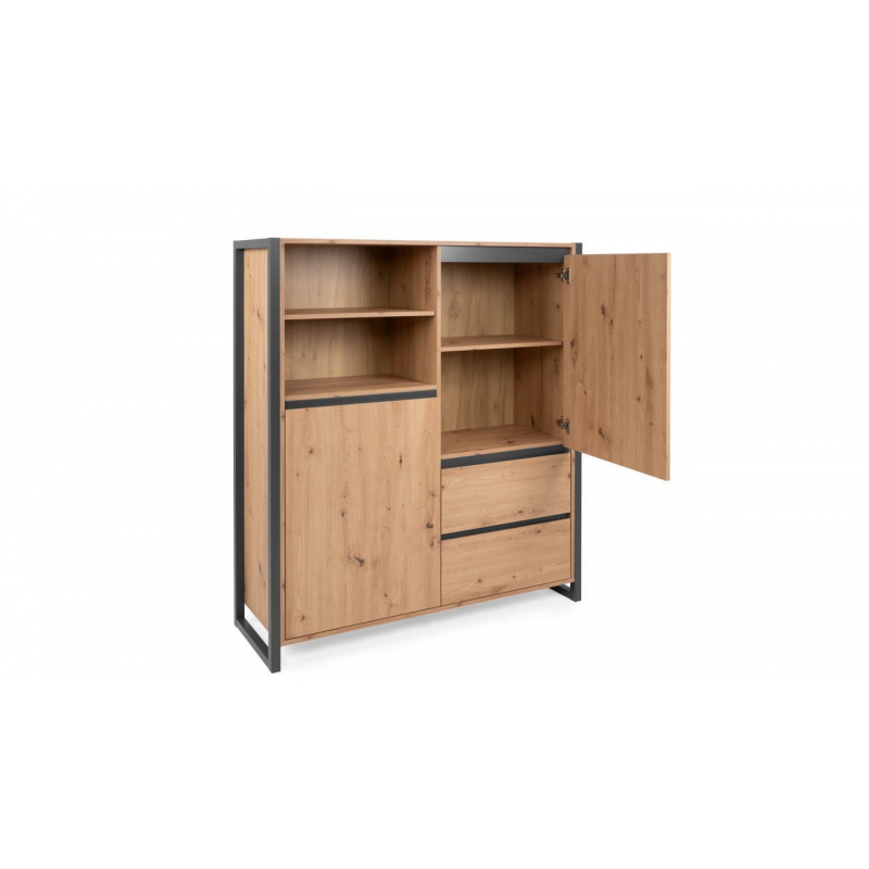 Credenza alta Denver 51 L120XP40XH140 quercia antracite