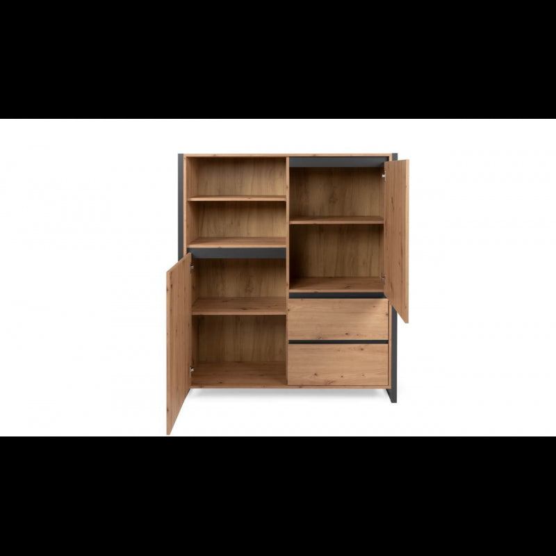 Credenza alta Denver 51 L120XP40XH140 quercia antracite