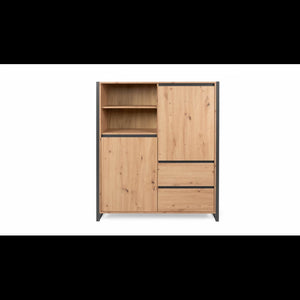 Credenza alta Denver 51 L120XP40XH140 quercia antracite