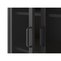 Credenza alta in metallo Diora nero con 2 ante reticolate e 3 ripiani – Design industriale, anima versatile